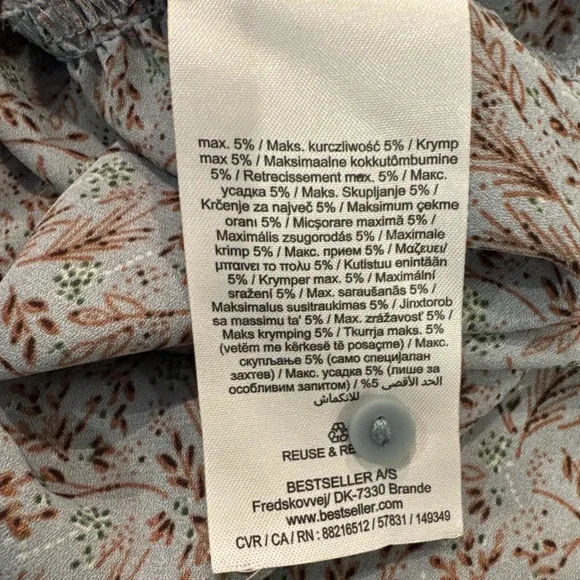 JDY ENGLISH LONG SLEEVE Peasant SMOCKED MINI FLORAL dress 34EU Medium JDYCARMEN - Picture 8 of 10